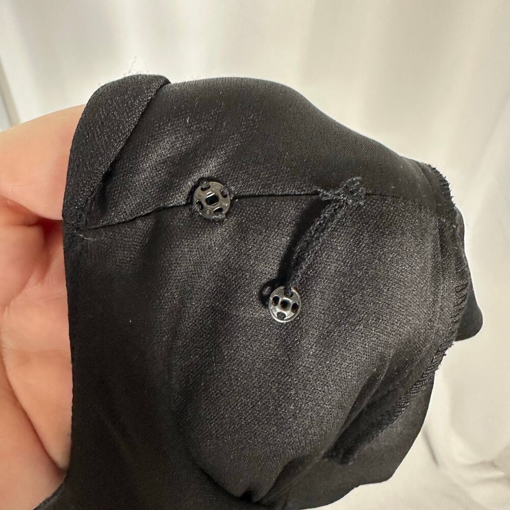 Adrianna Papell Scalloped Detail Sheath Dress Black Sz 10 LBD Little Black Dress - Picture 4 of 11